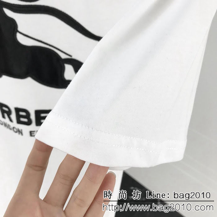 BURBERRY巴寶莉 19ss早春新款短袖 刺繡大騎士 刺繡立體字母 定制面料 高版本男女同款 ydi2226